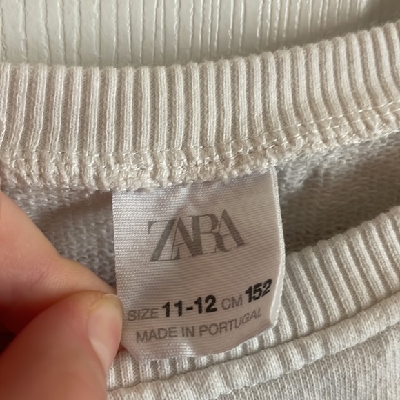 Zara girls white orange striped sweatshirt - Picture 2 of 5